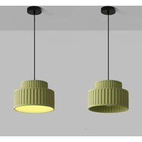 Moderne Hängelampe Höhenverstellbare Kronleuchter Dekoration Pendelleuchte Grün E27 12W Warmweißes Licht - 2Pcs von WOTTES
