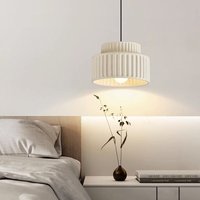 Wottes - Moderne Hängelampe Höhenverstellbare Kronleuchter Dekoration Pendelleuchte Weiß E27 12W Warmweißes Licht - 1Pcs von WOTTES