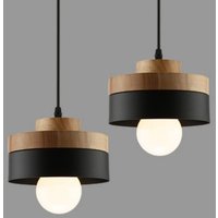 Moderne Hängeleuchte Innenbereich Pendellampe Metall Holz Deckenleuchte für Küche Esszimmer Café Schwarz 2 Stücke Moderne Hängeleuchte Innenbereich Pendellampe Metall Holz Deckenleuchte für Küche Esszimmer Café Schwarz 2 Stücke von WOTTES