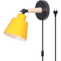 Moderne Wandleuchten Holz Metall Wandlampe Verstellbarer Wandbeleuchtun mit Stecker und Schalter Gelb Ø12cm Moderne Wandleuchten Holz Metall Wandlampe Verstellbarer Wandbeleuchtun mit Stecker und Schalter Gelb Ø12cm von WOTTES