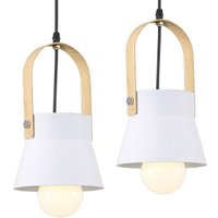 Moderner Industrieller Pendelleuchte Metall Holz Hängeleuchte Innenbereich Deckenleuchte Weiß 2 Stücke Moderner Industrieller Pendelleuchte Metall Holz Hängeleuchte Innenbereich Deckenleuchte Weiß 2 Stücke von WOTTES
