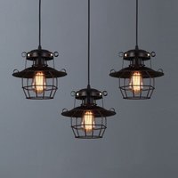 Retro Industrie Pendelleuchte Schwarz Käfig Cage Hängeleuchte Metall Deckenluechte für Wohnzimmer Esszimmer 3 Stücke Retro Industrie Pendelleuchte Schwarz Käfig Cage Hängeleuchte Metall Deckenluechte für Wohnzimmer Esszimmer 3 Stücke von WOTTES