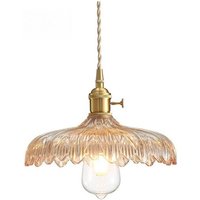 Retro Pendelleuchte Bernstein Glas Hängelampe Lampenschirm Höhenverstellbare Deckenleuchte für Schlafzimmer Wohnzimmer Retro Pendelleuchte Bernstein Glas Hängelampe Lampenschirm Höhenverstellbare Deckenleuchte für Schlafzimmer Wohnzimmer von WOTTES