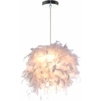 Wottes - Sphärische Pendelleuchte Weiß Feder Deckenleuchte Kronleuchter E27 für Esszimmer Wohnzimmer Schlafzimmer von WOTTES