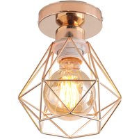 Vintage Deckenlampe Industrial Design Deckenleuchte Käfig Pendelleuchte Gold Ø16cm von WOTTES