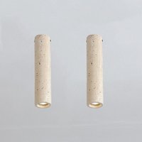 Vintage Deckenleuchte Kreative Deckenlampe Travertin Pendelleuchte E27 Ø6.5CM für Esszimmer Küche Wohnzimmer Bar Restaurant - 2Pcs von WOTTES
