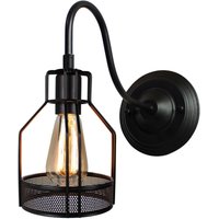 Vintage Industrielle Wandleuchte Schwarz Käfig Wandlampe Metall Deckenleuchte für Wohnzimmer Schlafzimmer Flur von WOTTES