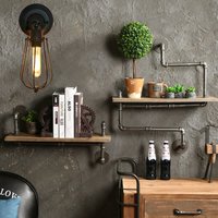 Vintage Wandleuchte Industrie Wandlampe Metall Wandbeleuchtung Verstellbare Deckenleuchte Rost von WOTTES