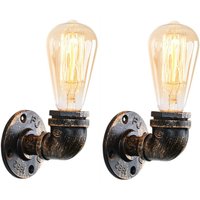 2Pcs Industrie Wandlampe Retro Metall Schmiedeeisen Wasserrohr Wandleuchte Wohnzimmer Schlafzimmer Rost von WOTTES