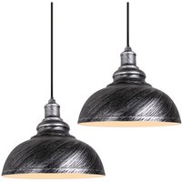 Wottes - 2er Pack Pendelleuchte Retro Industrielle Hängeleuchter E27 Deckenleuchte Eisenschirm für Wohnzimmer Restaurant Grau von WOTTES