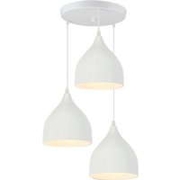 3 Flammig Pendellampe Retro Hängelampe Weiß Kronleuchter für Wohnzimmer Küche Esszimmer E27 von WOTTES