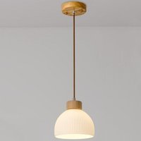 E27 Modern Pendelleuchte Höhenverstellbar Hängelampe Glas Holz Deckenleuchte Lampenschirm Ø18CM E27 Modern Pendelleuchte Höhenverstellbar Hängelampe Glas Holz Deckenleuchte Lampenschirm Ø18CM von WOTTES