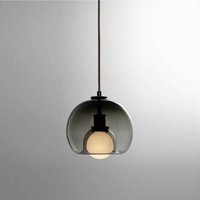 Wottes - Industrie Vintage Pendelleuchte E27 Glas Lampenschirm Hängelampe Glas Lampenschirm Hängelampe - Rauchgrau Ø20CM von WOTTES