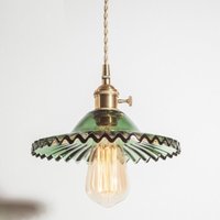 Wottes - Industrielle Vintage Pendelleuchte Retro Glas Hängeleuchte Lampenschirm Kreative Deckenleuchte Grün von WOTTES
