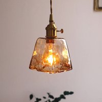Wottes - Jahrgang Pendelleuchte Bernstein Deckenleuchte Design Kreative Lampenschirm Hängelampe Glas Kronleuchter - Ø14CM von WOTTES