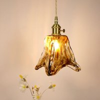 Jahrgang Pendelleuchte Bernstein Deckenleuchte Design Kreative Lampenschirm Hängelampe Glas Kronleuchter - Ø20CM von WOTTES