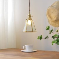 Wottes - Jahrgang Pendelleuchte mit Messing E27 Design Kreative Lampenschirm Hängelampen Glas Metall Kronleuchter - d von WOTTES