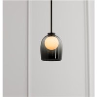 Wottes - Modern Hängelampe Glas Lampenschirm Pendelleuchte Höhenverstellbare Kronleuchter Ø18CM - Rauchgrau von WOTTES