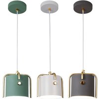 Wottes - Modern Industrielle Pendelleuchte Kreative Metall Hängeleuchte Höhenverstellbare Kronleuchter Grün Weiß Grau 3 Stücke von WOTTES