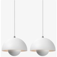 Wottes - Modern Pendelleuchte Kreative Metall Hängeleuchte Lampenschirm Höhenverstellbare Kronleuchter 2 Stück Mattweiß Wottes - Modern Pendelleuchte Kreative Metall Hängeleuchte Lampenschirm Höhenverstellbare Kronleuchter 2 Stück Mattweiß von WOTTES