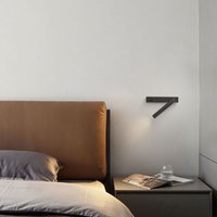 Wottes - Modern led Wandleuchte 330° Wandstrahler Spot Drehbar Innen Wandlampe mit Taste Schwarz Wandspot Neutrales Licht von WOTTES