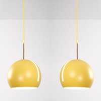 Wottes - Retro Industrial Pendelleuchte Innen Hängelampe Höhenverstellbare Deckenleuchte Gelb 2 Stücke von WOTTES