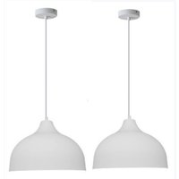 Wottes - Retro Industrial Pendelleuchte Innenbereich Hängeleuchte Metall Kronleuchter Weiß für Café Küche BarWohnzimmer 2 Stücke von WOTTES