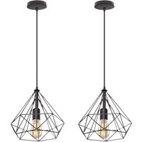 Wottes - Retro Industrielle Pendelleuchte 2 Stücke Deckenleuchte E27 Hängelampe für Ihren Wohnbereich von WOTTES