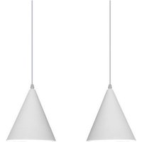 Wottes - Retro Industrielle Pendelleuchte Weiß Hängelampe Lampenschirm Höhenverstellbare Kronleuchter Ø19CM 2 Stücke von WOTTES
