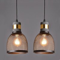 Vintage Pendelleuchte Industrial Hängelampe Innenbereich Deckenleuchte für Esszimmer Café Bar Club Ø15CM 2 Stücke von WOTTES