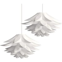 Diy Puzzle Lampenschirm Flower Hängelampe Weiß Pendelleuchte für Küche Wohnzimmer Esszimmer Café Bar Club Ø55CM 2 Stücke von WOTTES