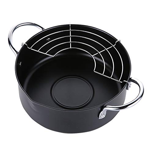 Fritteuse, Antihaft-Frittiertopf, Abnehmbarer Clip-On-Filterhalter, Mini-Küchenfrittiertopf von WOTZOV
