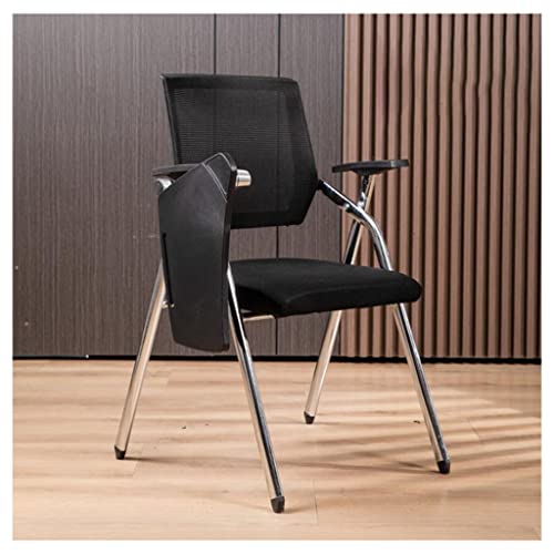Klappstuhl mit Schreibtafel gepolstert, Netz-Bürostuhl, ergonomischer Schreibtischstuhl, mit an den Schreibtisch angeschlossener Schreibtafel und Getränkehalter, wei von WOTZOV
