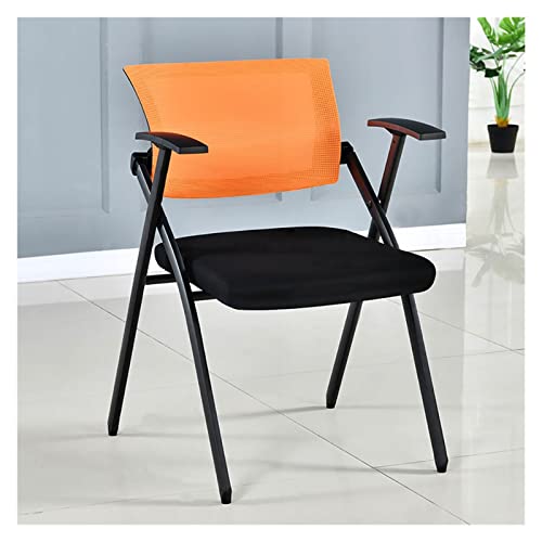 Klappstuhl mit gepolsterter Schreibtafel und Tablet-Armlehne, Esszimmerstuhl, ergonomischer Büro-Schreibtischstuhl, Netz-Schreibtischstuhl mit hoher Rückenlehne und，Orange Without Board von WOTZOV
