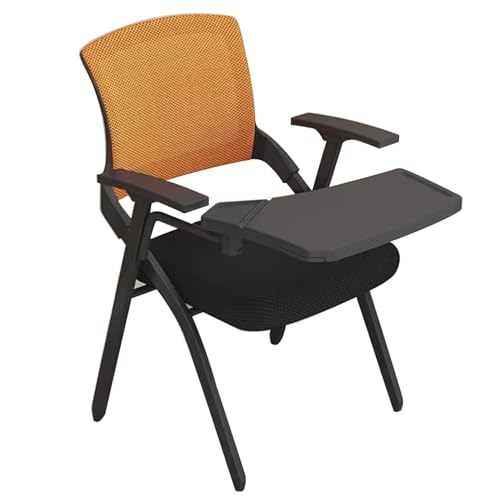 WOTZOV Klappstuhl mit Schreibtafel, Premium-Netz-Arbeitsstuhl mit großer Schreibtafel, ideal für Ausbildungseinrichtungen, Einzelsessel，E 57 * 50 * 85cm von WOTZOV