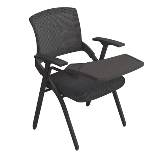 WOTZOV Klappstuhl mit Schreibtafel, Premium-Netz-Arbeitsstuhl mit großer Schreibtafel für Ausbildungseinrichtungen, einzelner nützlicher Sessel，A 57 * 50 * 85cm von WOTZOV