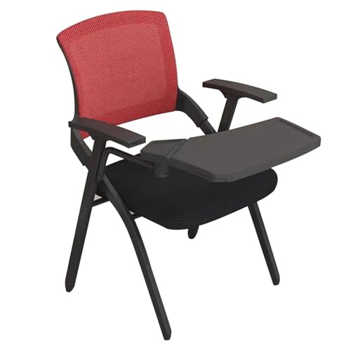 WOTZOV Klappstuhl mit Schreibtafel, Premium-Netz-Arbeitsstuhl mit großer Schreibtafel für Ausbildungseinrichtungen, einzelner nützlicher Sessel，D 57 * 50 * 85cm von WOTZOV