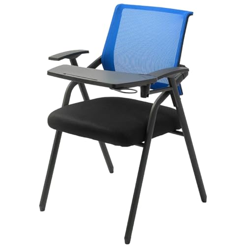 WOTZOV Klappstuhl mit Schreibtafel, Stuhl mit Schreibtisch für Erwachsene, mit Schreibtafel, Netz-Bürostuhl, ergonomischer Schreibtischstuhl, Besprechungsstuhl für Studente von WOTZOV