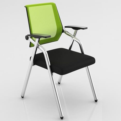 WOTZOV Klappstuhl mit Schreibtafel, Stuhl mit befestigtem Schreibtisch für Laptop, Netz-Bürostühle mit Lordosenstütze, Einzelstuhl für den Innenbereich mit Schreibtafel, Ge，Green Style1 von WOTZOV