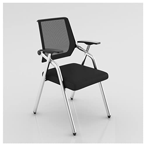 WOTZOV Klappstuhl mit Schreibtafel, schwarzer Netzstoff, ergonomischer Schreibtischstuhl, Schülerstuhl mit Schreibtischaufsatz, mit Tablet-Arm, Schreibtafel und Getränkehal，Black Style2 von WOTZOV