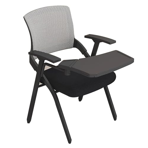 WOTZOV Klappstuhl mit Schreibtafel Computerstuhl Büro Einzeln Nützlicher Sessel, Ausbildungseinrichtung, Ergonomische Bürostühle, mit Schreibtafel，Grey One Size von WOTZOV