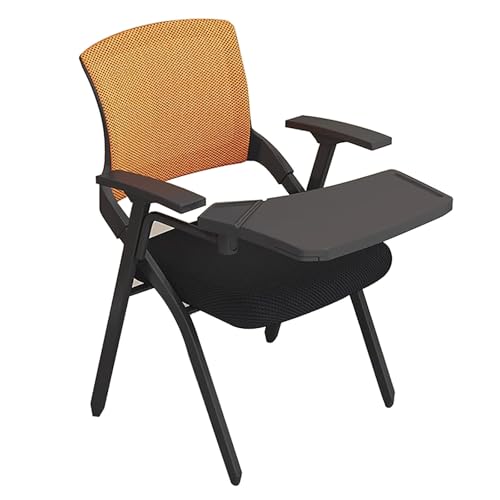 WOTZOV Klappstuhl mit Schreibtafel Computerstuhl Büro Einzeln Nützlicher Sessel, Ausbildungseinrichtung, Ergonomische Bürostühle, mit Schreibtafel，Orange One Size von WOTZOV