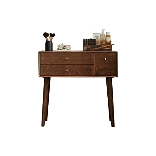 WOTZOV Moderner Frisiertisch, Vintage-Walnussholz, Schminktisch, einfacher Frisiertisch, Schlafzimmer-Frisiertisch, Kleiner Frisiertisch, Schreibtisch, Schminkhocker-S,68cm WOTZOV Moderner Frisiertisch, Vintage-Walnussholz, Schminktisch, einfacher Frisiertisch, Schlafzimmer-Frisiertisch, Kleiner Frisiertisch, Schreibtisch, Schminkhocker-S,68cm von WOTZOV