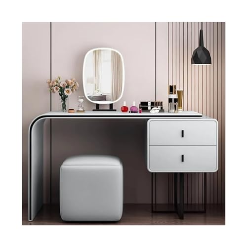 WOTZOV Moderner Frisiertisch, modernes Luxus-Frisiertisch-Set mit Spiegel und Hocker, Schminktisch für Zuhause, Mädchen-Schlafzimmermöbel, Frisiertisch, Frisiertisch,Beige 80 WOTZOV Moderner Frisiertisch, modernes Luxus-Frisiertisch-Set mit Spiegel und Hocker, Schminktisch für Zuhause, Mädchen-Schlafzimmermöbel, Frisiertisch, Frisiertisch,Beige 80 von WOTZOV