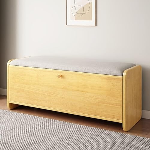 WOTZOV Moderner Schuhschrank für den Eingangsbereich mit Kippeimer und Klappschubladen, Gelb,Yellow 80x42x30cm von WOTZOV