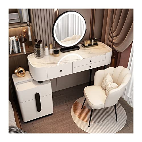 WOTZOV Schminktisch, Frisiertisch, Kommode, Schlafzimmer, moderner minimalistischer Schminktisch, Aufbewahrungsschrank, großer Kombinationsschrank mit Schminkstuhl, Ko,White B 120cm WOTZOV Schminktisch, Frisiertisch, Kommode, Schlafzimmer, moderner minimalistischer Schminktisch, Aufbewahrungsschrank, großer Kombinationsschrank mit Schminkstuhl, Ko,White B 120cm von WOTZOV