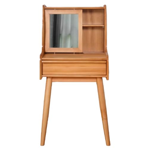 WOTZOV Schminktisch aus Massivholz mit Schubladen, modernes minimalistisches Design, schmaler Schminktisch mit Spiegel, Schlafzimmermöbel-Set,Cherry Wood 50X45X119.5cm WOTZOV Schminktisch aus Massivholz mit Schubladen, modernes minimalistisches Design, schmaler Schminktisch mit Spiegel, Schlafzimmermöbel-Set,Cherry Wood 50X45X119.5cm von WOTZOV