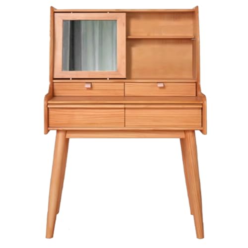 WOTZOV Schminktisch aus Massivholz mit Schubladen, modernes minimalistisches Design, schmaler Schminktisch mit Spiegel, Schlafzimmermöbel-Set,Cherry Wood 68X45X128cm WOTZOV Schminktisch aus Massivholz mit Schubladen, modernes minimalistisches Design, schmaler Schminktisch mit Spiegel, Schlafzimmermöbel-Set,Cherry Wood 68X45X128cm von WOTZOV
