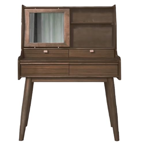 WOTZOV Schminktisch aus Massivholz mit Schubladen, modernes minimalistisches Design, schmaler Schminktisch mit Spiegel, Schlafzimmermöbel-Set,Peach Color 68X45X128cm WOTZOV Schminktisch aus Massivholz mit Schubladen, modernes minimalistisches Design, schmaler Schminktisch mit Spiegel, Schlafzimmermöbel-Set,Peach Color 68X45X128cm von WOTZOV