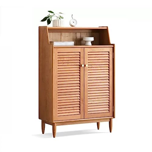 WOTZOV Schrank Massivholz Schuhschrank Hauseingang Schuhregal Kirschholz Haus Wohnzimmer Eingang Lagerschrank Schuhregal für Eingangsbereich Eingangsbereich Schuhschrank,One Color B von WOTZOV